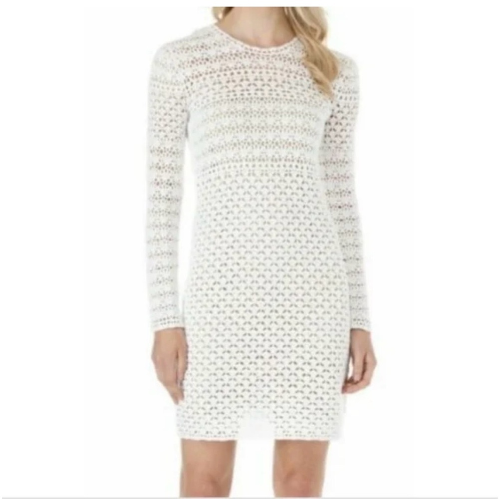 100% Cotton MICHAEL Michael Kors White Hand Crocheted Dress Size XL - Picture 3 of 9